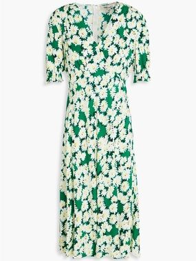 DIANE VON FURSTENBERG
Jemma Floral-Print Crepe Midi Dress Green Size 4